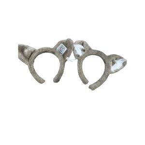 Lot of 2 Great Wolf Lodge Wolf Ears Headbands Plush Gray Furry Souvenir Costume